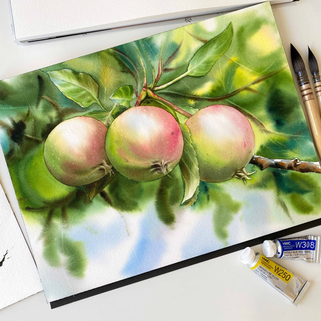 learn to paint apples