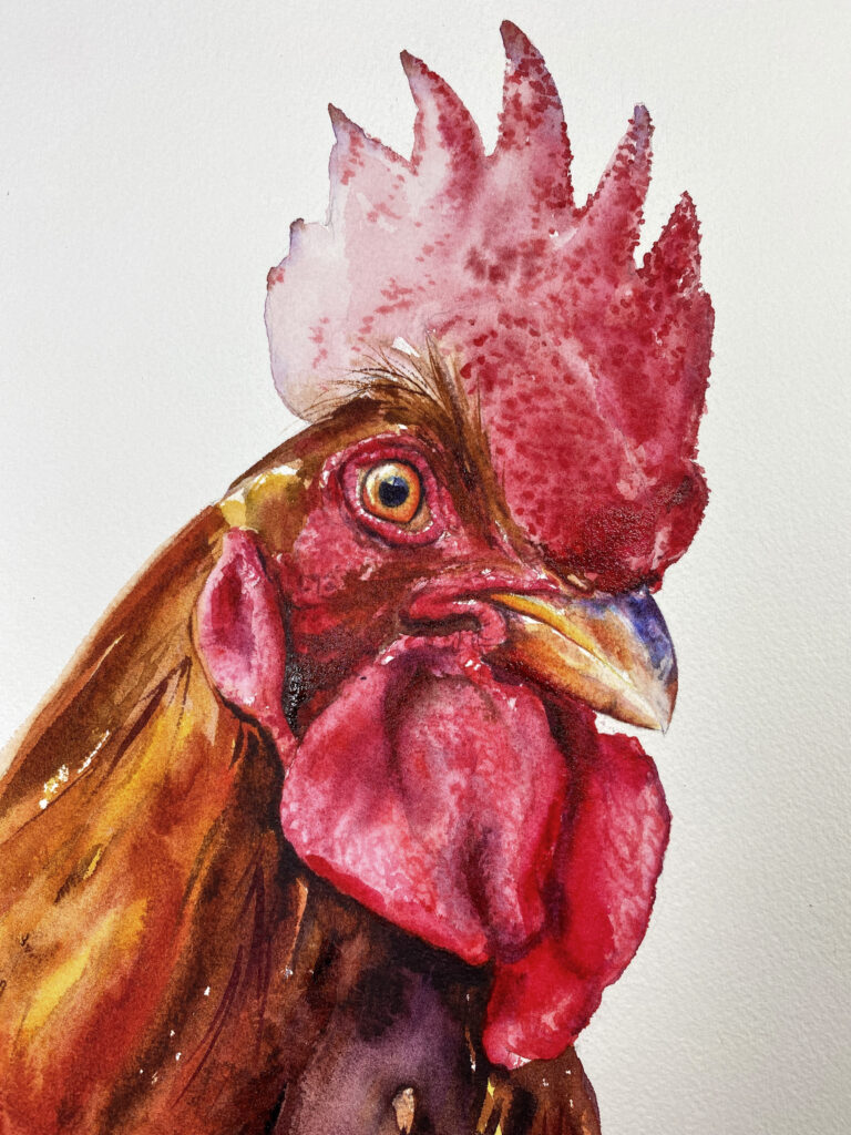 maria's old rooster painting