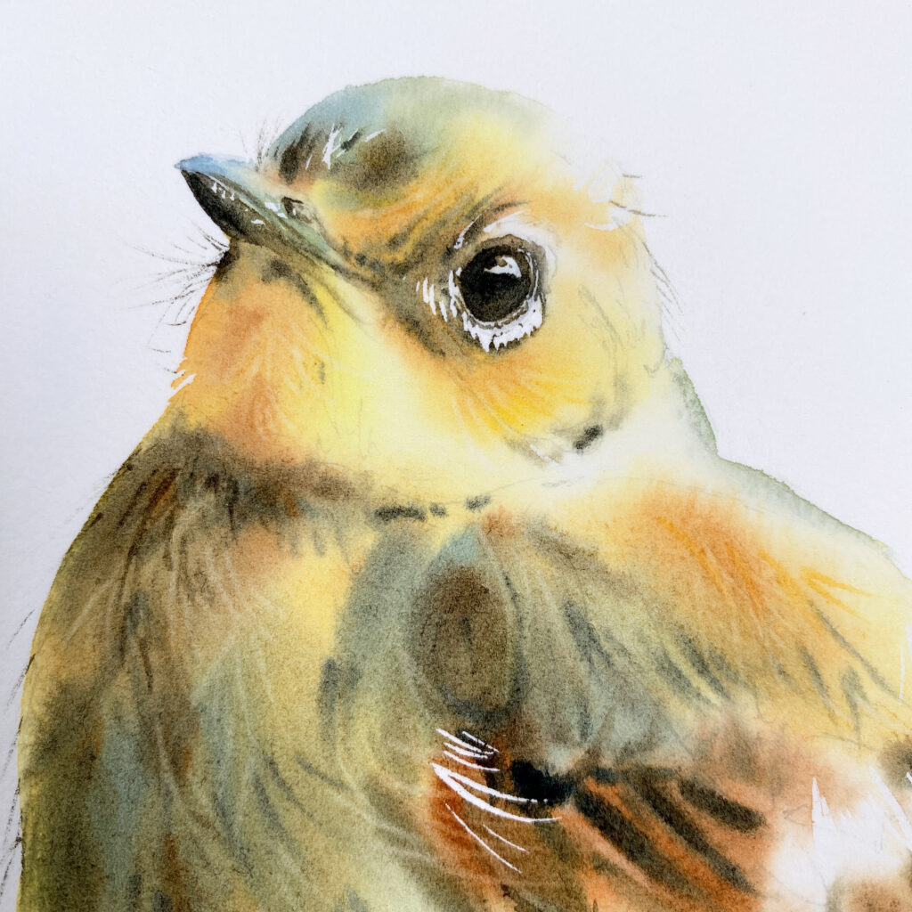 a painting of a yellow bird